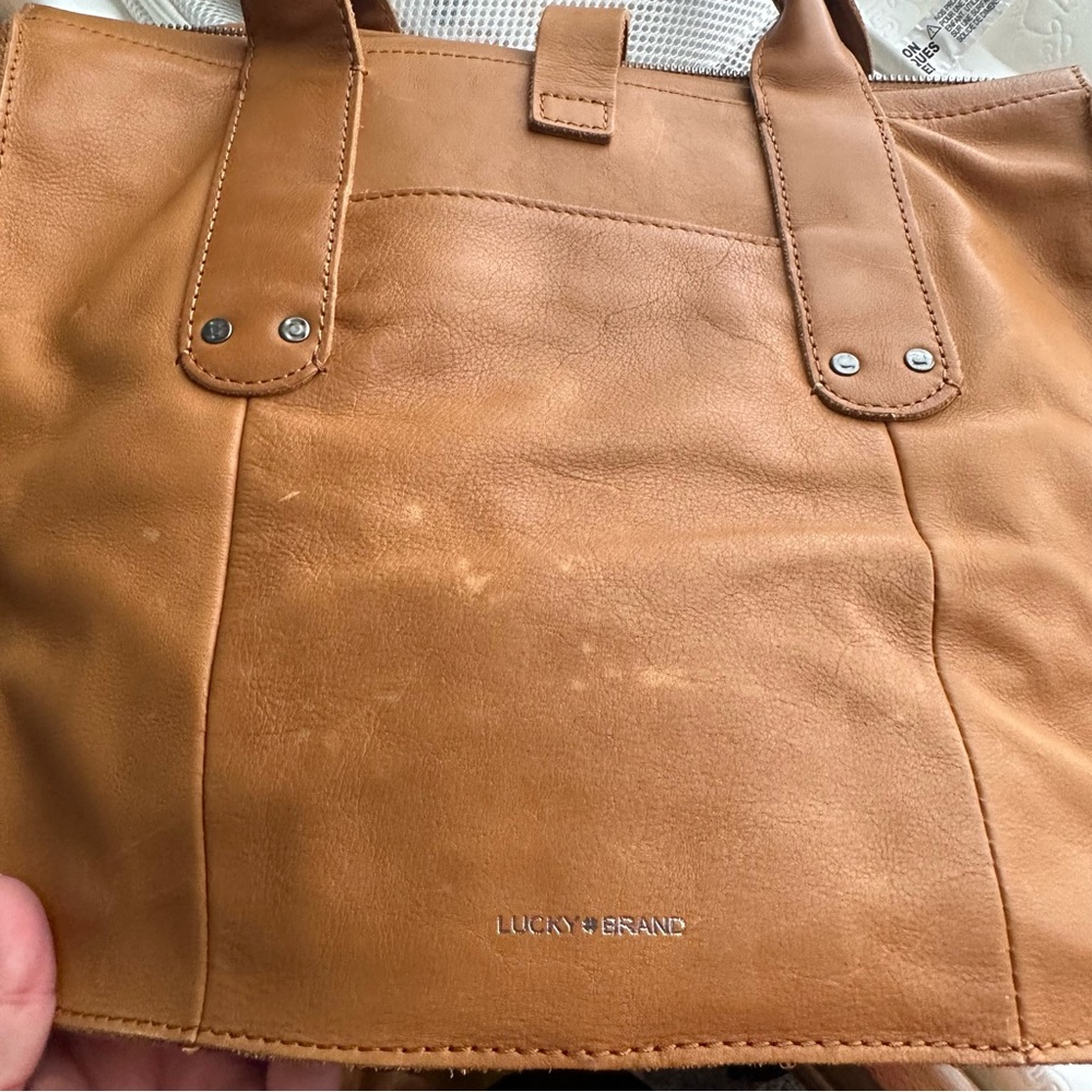 Lucky Brand Tan Leather Shopper Tote
